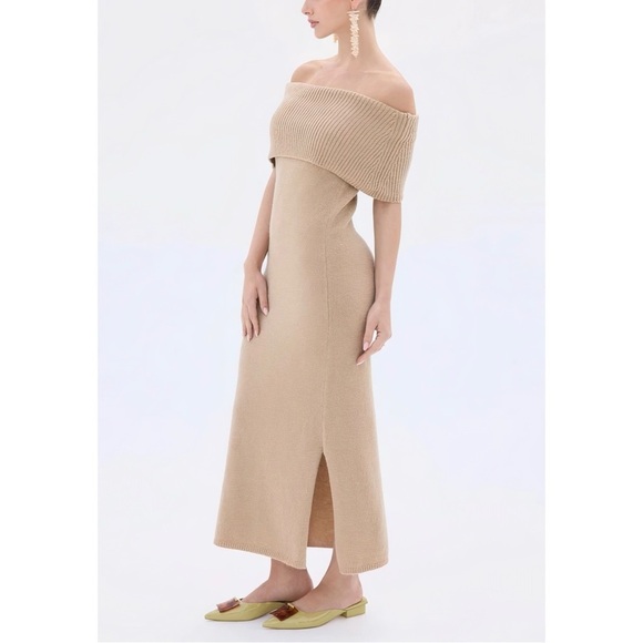 NWT Cult Gaia Maxi Knit Off-The-Shoulder Minda Sweater Dress - Picture 5 of 8